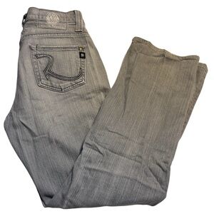 Rock & Republic Jeans 33” Waist Light Gray Denim Cotton Made in USA Embroidered